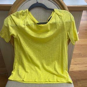 Talbots Yellow Short Sleeve Tee with Tie Back